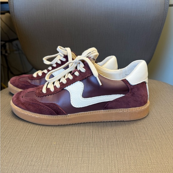 Dolce Vita Burgundy and White Sneakers with Classic Low-Top Design - Picture 2 of 5